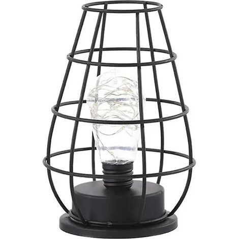 Lampe de table LED, lampe de lecture, veilleuse, lampe de chevet, éclairage de bureau, décoration intérieure rétro en fer forgé, B (1/5)