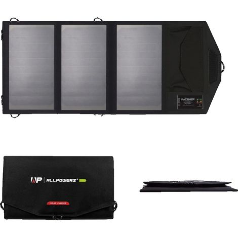 Chargeur solaire, 21 W haute efficacité, portable et léger (1/5)