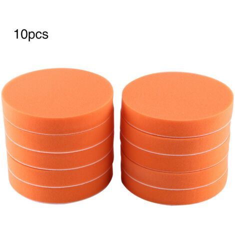 10 pièces 6 "(150mm) éponge polissage polissage cire tampon Kit outil pour voiture polisseuse tampon Orange (1/5)
