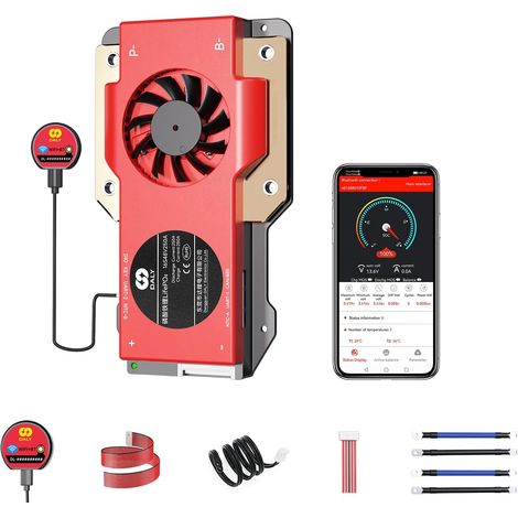 BMS 16S 48V 250A Smart BMS avec Module WiFi Bluetooth LifePO4 Carte de Protection de Batterie au Lithium Prise en Charge Can RS485 pour Le Stockage d'énergie Domestique (1/5)