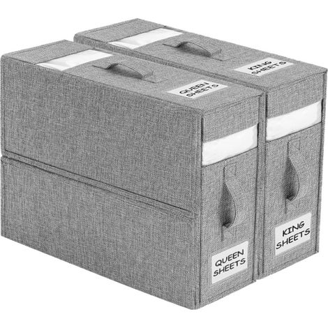 Juego de 2 organizadores plegables para ropa blanca, para armario de ropa blanca, color gris. (1/5)