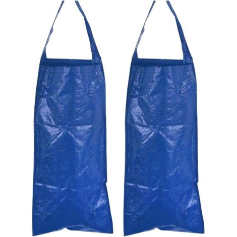 Set mit 2 blauen Erdbeerpflanzsäcken mit mehreren Löchern für Hof, Terrasse, Balkon, Garten im Freien, 25 x 60 cm (4 Löcher) (1/4)