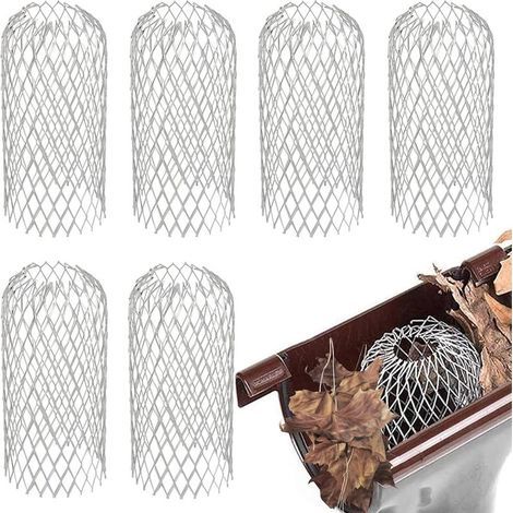 6-piece gutter filter, expandable aluminum, 15.5 x 7.5 cm gutter protector for houses, eaves and ditches (1/5)