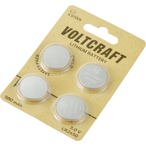 VOLTCRAFT Knopfzelle CR2450 3 V 4 St. 580 mAh Lithium CR2450