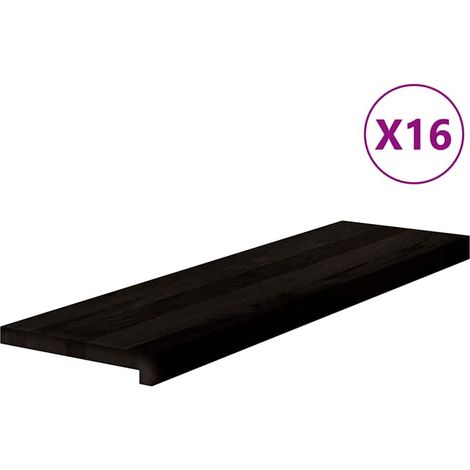 Marches d'escalier 16 pcs marron foncé 90x25x2 cm chêne massif (1/5)