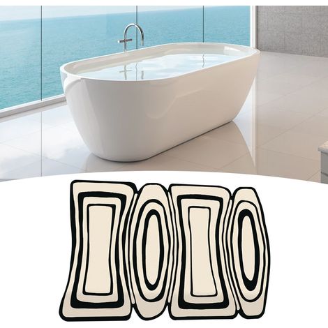 Tapis de sol en diatomite noir et blanc personnalisés pour la maison et la salle de bain. Absorbants, séchage rapide, tapis de sol atypiques.