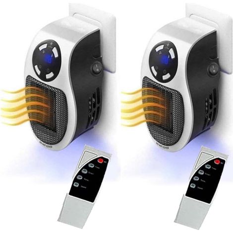 2er-Pack elektrischer Lufterhitzer mit Mini-Steckdose, Mini-Heizgerät 500 W, Mini-Heizlüfter 500 W, elektrischer Heizlüfter 500 W, Thermostatsystem, Überhitzungsschutz