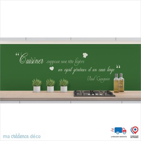Crédence : CUISINER DEMANDE 2 - Couleur Vert émeraude - Alu composite - 60 - 120 (1/3)