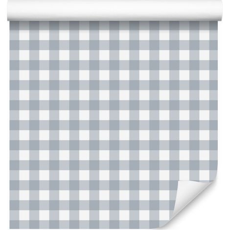 Papier peint à motifs gris clair et blanc pour salon et chambre, 50 x 1000 cm (1/5)