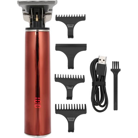 Tondeuse à cheveux électrique étanche pour usage domestique avec écran LCD, rouge (1/5)