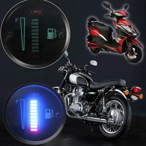 Jauge de carburant moto 12V indicateur niveau essence réservoir écran LCD 52mm tableau de bord accessoire tuning auto scooter (1/5)