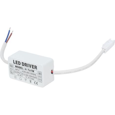 4–7 x 1-W-LED-Treiber, Konstantstrom, 300 mA Eingang, AC 85–265 V Ausgang, DC 12–26 V Netztransformator (1/5)