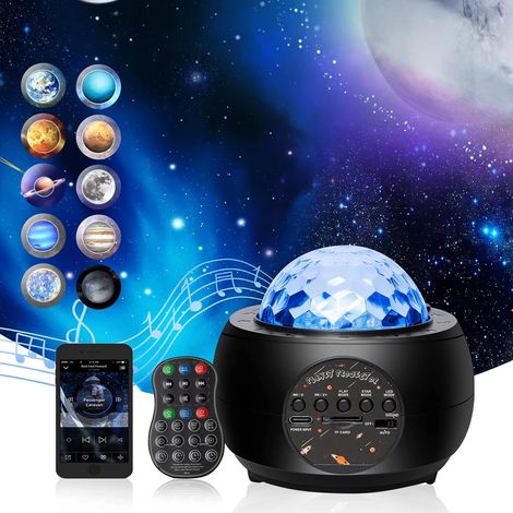 Projecteur de ciel étoilé, projecteur spatial, projecteur planétaire, projecteur galaxie 3-en-1, veilleuse télécommandée, lecteur de musique avec Bluetooth (1/5)