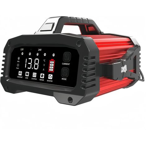 25A Chargeur Batterie Voiture 12V/24V, Chargeur Batterie Lithium avec Réparation Automatique, Écran LCD, Booster Démarrage Assisté en 200 Secondes, Chargeur pour Voiture,Moto,Camion,LiFePO4,AGM (1/5)