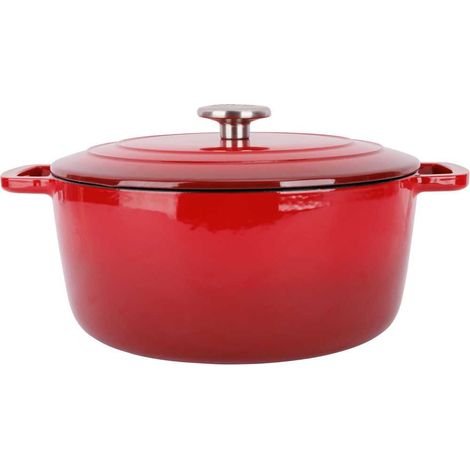 Cocotte avec couvercle - COSY & TRENDY - FONTESTIC - Fonte émaillée- Ø28 cm - 6,15 L - Tous feux dont induction - Rouge (1/4)
