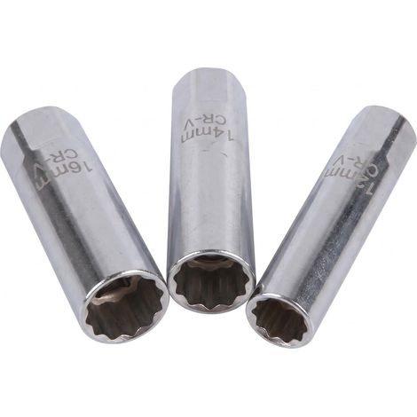 2 Pcs 14mm/16mm Cle a Bougie 3/8" Bougies d'Allumage avec Clip à Ressort (1/5)