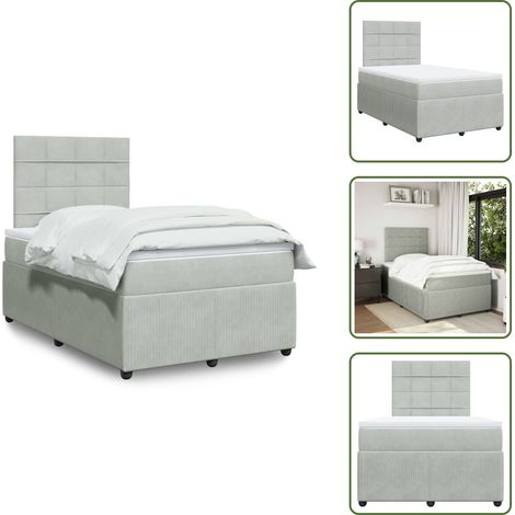 Sommier à lattes de lit et matelas gris clair 120x190cm velours - Sommier À Lattes De Lit - Sommiers À Lattes De Lit - Lit - Meuble De Chambre À Coucher (1/5)