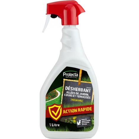 PROTECTA - Désherbant en spray de 1L pour allées de jardin, cours, terrasses