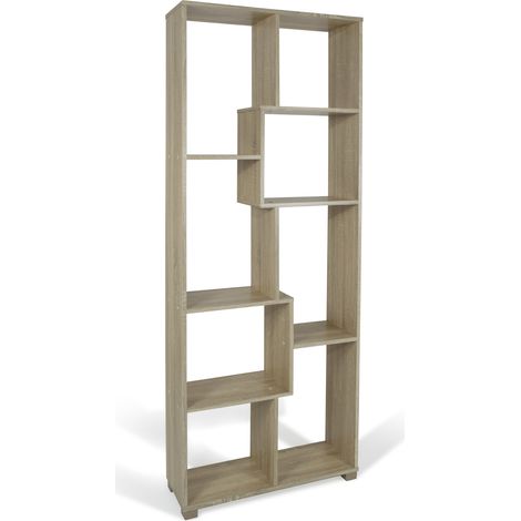 Libreria giorno 8 ripiani 70x24x h 178cm color ROVERE