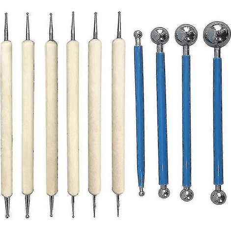 Kit de 10 outils de pointillage DIY : stylets à bille en acier inoxydable pour peinture mandala sur roche (1/4)