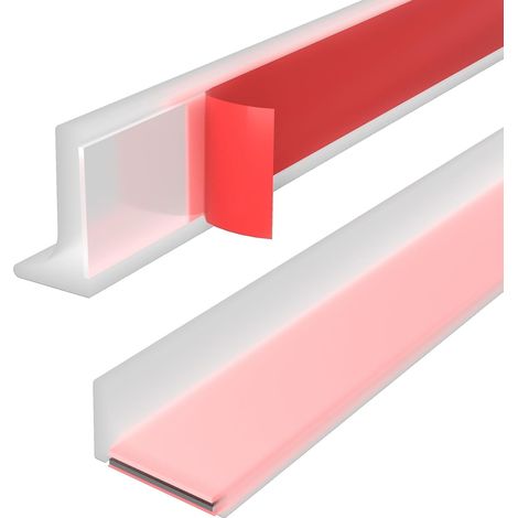 Duschschwellenschutz – Selbstklebende, wasserdichte, flexible Silikonbarriere, einfach zu installieren, individuell anpassbare Länge für Duschen und Badewannen