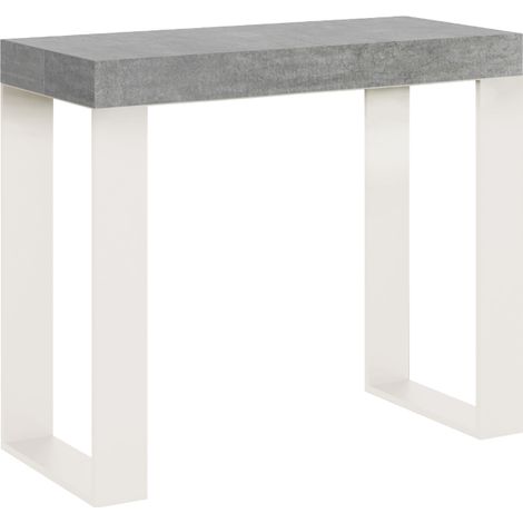 Consolle allungabile 90x40/300 cm Tecno Cemento telaio Bianco (1/5)
