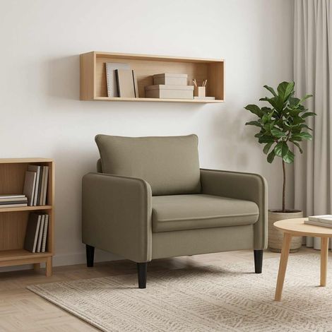 vidaXL Fauteuil XL Kaki Velours (1/5)