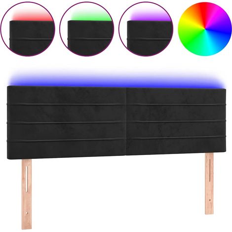 Maison Exclusive - LED Kopfteil Schwarz 144x5x78/88 cm Samt (1/5)