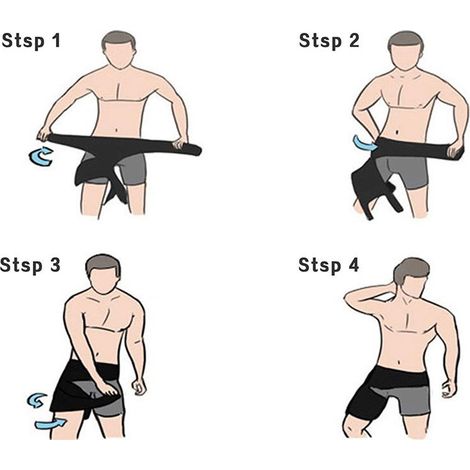 Bande de soutien - Support de hanche - Bande sacro-iliaque - Pour hommes/femmes - Bandage de compression pour hanche, cuisse, ischio-jambiers et muscles - Protège-tibia - Taille unique (1/3)