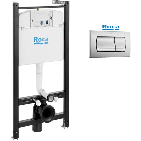 BASTIDOR ROCA ACTIVE, PACK CISTERNA EMPOTRADA, PULSADOR CROMO MATE Y ANCLAJES