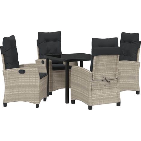 Maison Exclusive - Conjunto de Comedor de Jardín 5 pcs Gris Claro (1/5)