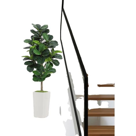 Figuier à Violon Artificiel, Hauteur 180 cm, Utilisation Intérieure, Matériau en Polyester, Branches Flexibles, Conteneur en Vase (1/5)