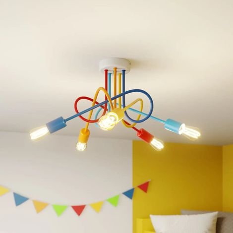 [GEBRAUCHT] B-Ware Deckenleuchte Lampe Oxford Eisen Bunt 5 Flammig Kinderzimmer Junges Wohnen