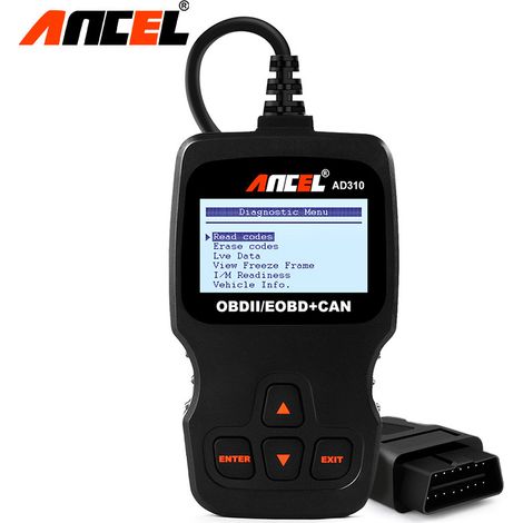 Lecteur de code défaut ANCEL AD310 OBD2 EOBD CAN, outil diagnostic moteur automobile 12V, lecture effacement codes, visualisation données en temps réel, scanner plug and play pour véhicules essence di (1/5)