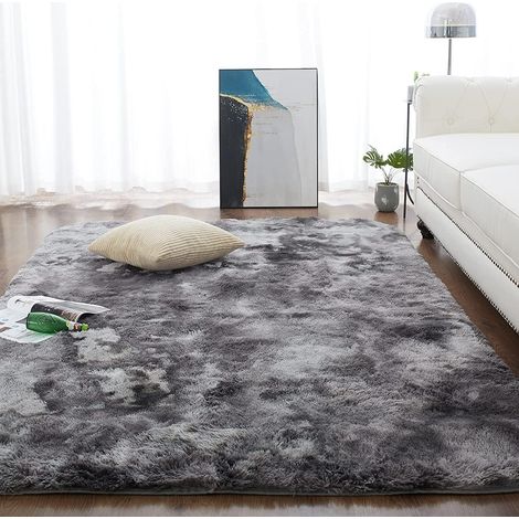 Teppich Shaggy Hochflor Schwarz 90x150CM B-dunkelgrau 90x150CM (1/5)