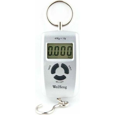 Pair Balance électronique à bagages/balance numérique suspendue grise 45 kg/10 g (1/3)
