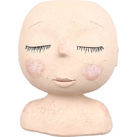 Pot de Fleur Visage Décoratif avec Trou de Drainage - Cache-pot Résine pour Plantes Intérieur et Extérieur Modèle 2 (1/5)