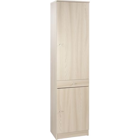 Armadio 2 Ante 1 Cassetto 46x183x34 cm Olmo Chiaro (1/5)