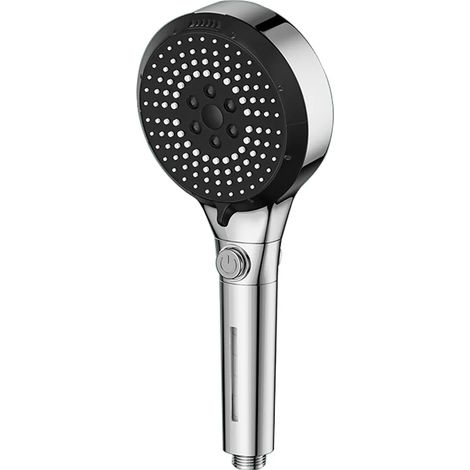 (Argent) Pommeau de douche multi-usages 6 modes avec filtre réglable et déchloration, pour salle de bain et grand débit d'eau. (1/5)