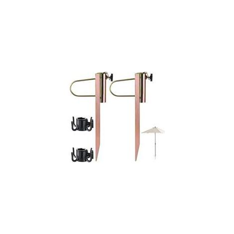 Lot de 2 Supports Métal Parasol, Ajustable pour Parasol de 22 à 32mm, Idéal Jardin & Terrasse (1/5)