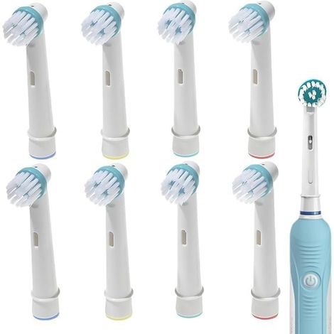 8 Têtes De Brossette De Rechange,Compatibles Avec Les Brosse a Dent Electrique,Pour Un Nettoyage Précis Autour Des Dents Et Des Appareils Orthodontiques (1/5)