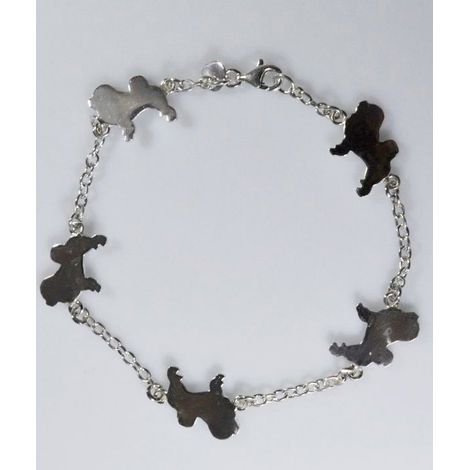 Festes Chow Chow Armband in 925 Silber