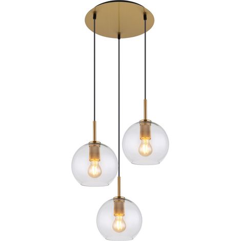 Globo - lampada a sospensione - Adara - ottone - vetro - Ø 47cm - (1/5)