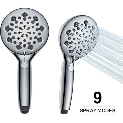 Pommeau de Douche Filtrant avec 2, 10 Types de Jets Douchette, tuyau 1,5M, Haute Pression, Économique, Anti-calcaire Fonction à Plusieurs Niveaux (1/5)