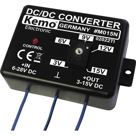 Convertisseur de tension 3-15V 1.5A – Kemo M015N – Plage d'entrée 6-28V – Kit monté pour appareils basse tension (1/3)