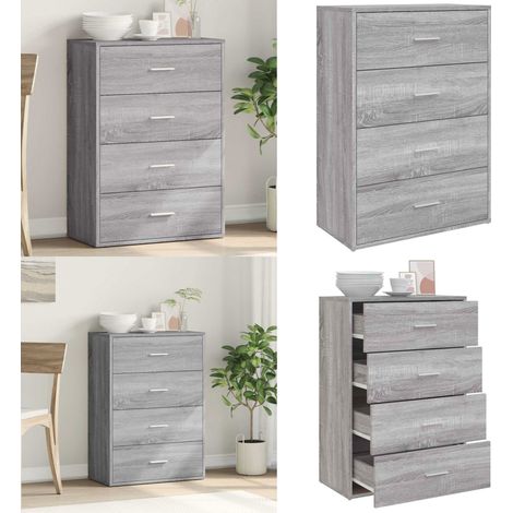 Buffet sonoma gris 60x31x84 cm bois d'ingénierie - Buffet - Meuble De Rangement - Armoire - Commode - Salon - Home & Living (1/5)