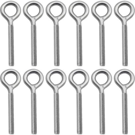 12 Ringschrauben M6 x 70mm aus Edelstahl 304 - Ringgewindestangen als Befestigungsteile Ideal zum Aufhängen von Gegenständen in Haus, Garten oder Industrie (1/5)