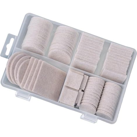 104 patins de protection autocollants en feutre beige pour pieds (1/5)