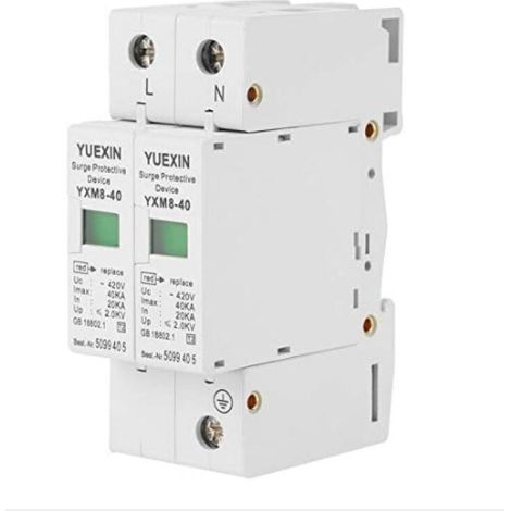 Protecteur de Surtension de Maison Photovoltaïque AC420V 2P 40KA Dispositif de Protection Contre Les Surtensions (Basse Tension) Protection Contre la Foudre