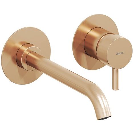 Ravak Espirit - Grifo empotrado de lavabo, para 2 dispositivos, oro rosa cepillado X070352 (1/5)